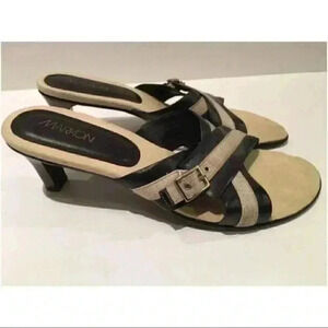 New Markon Heels Dancer Leather Strappy Slides
